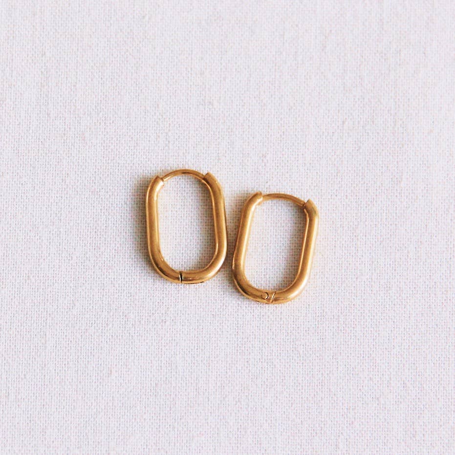 Etnisch roestvrij staal ovaal 16mm „basic” - goud - Zivē