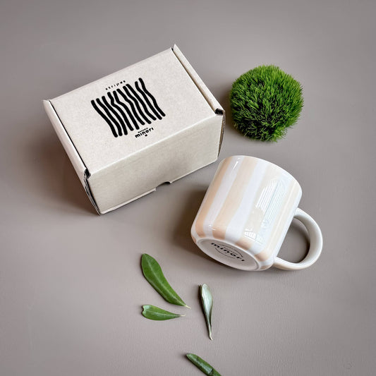 Beker Strepen - boho beige