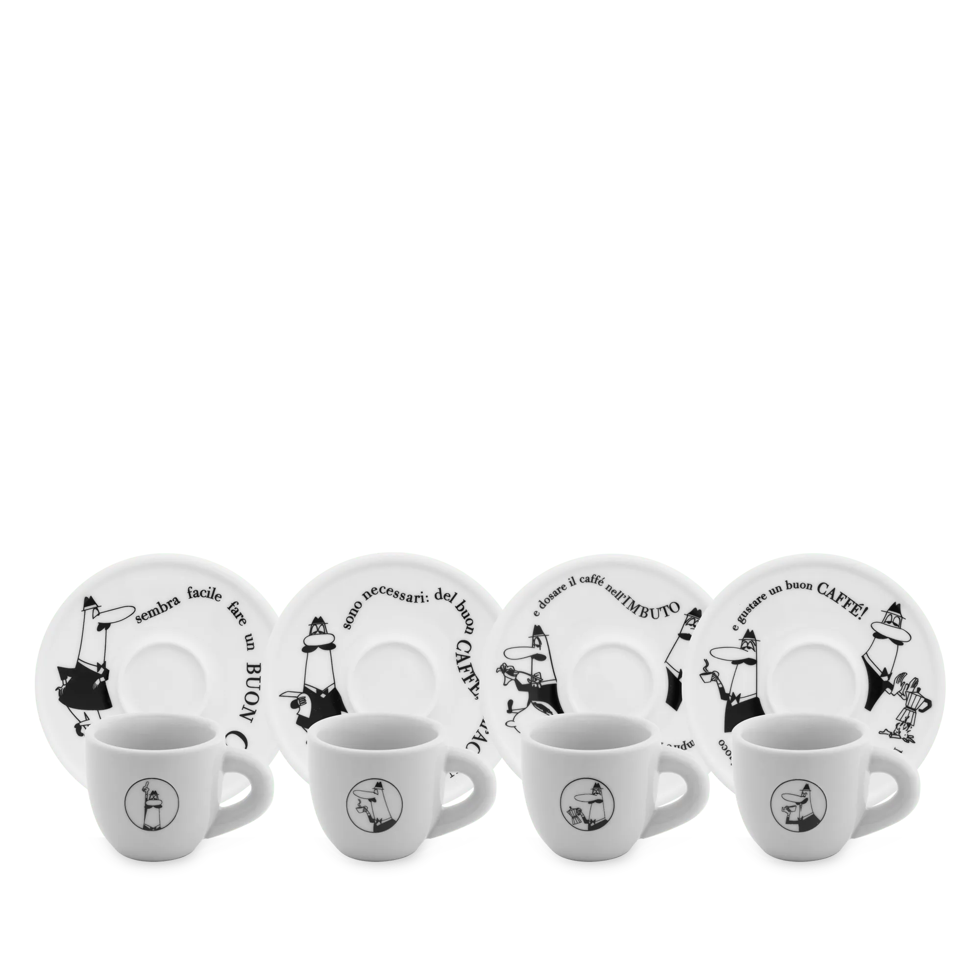 Bialetti koffiekop met schotel Carosello | Set van 4