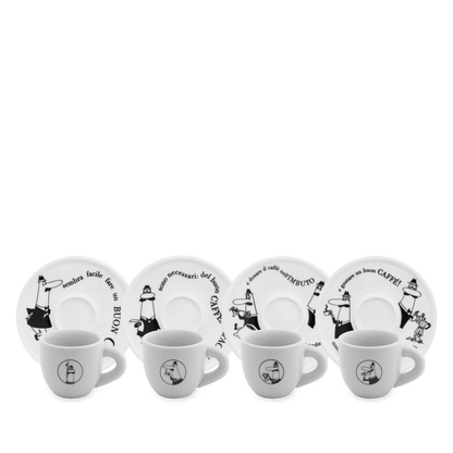 Bialetti koffiekop met schotel Carosello | Set van 4 - Zivē