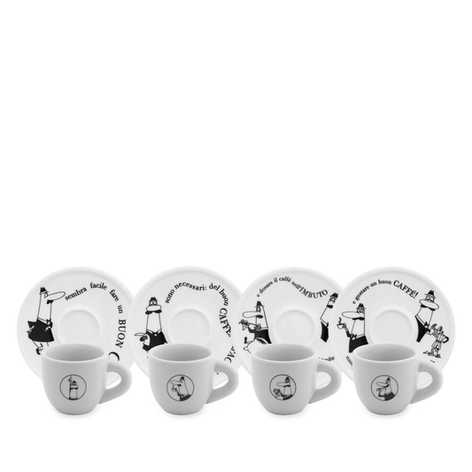 Bialetti koffiekop met schotel Carosello | Set van 4