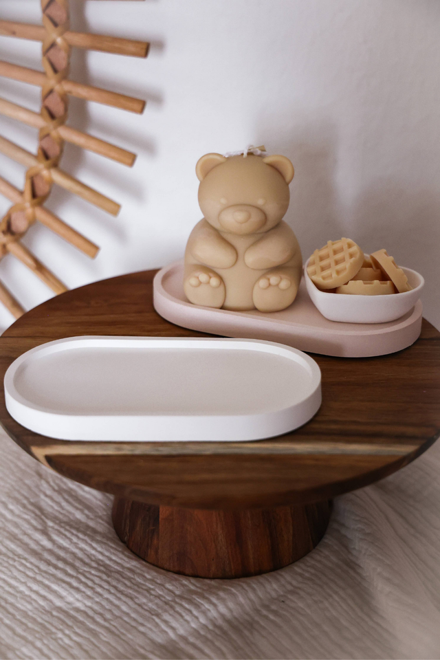 Decoratieve ovale schaal | Wit