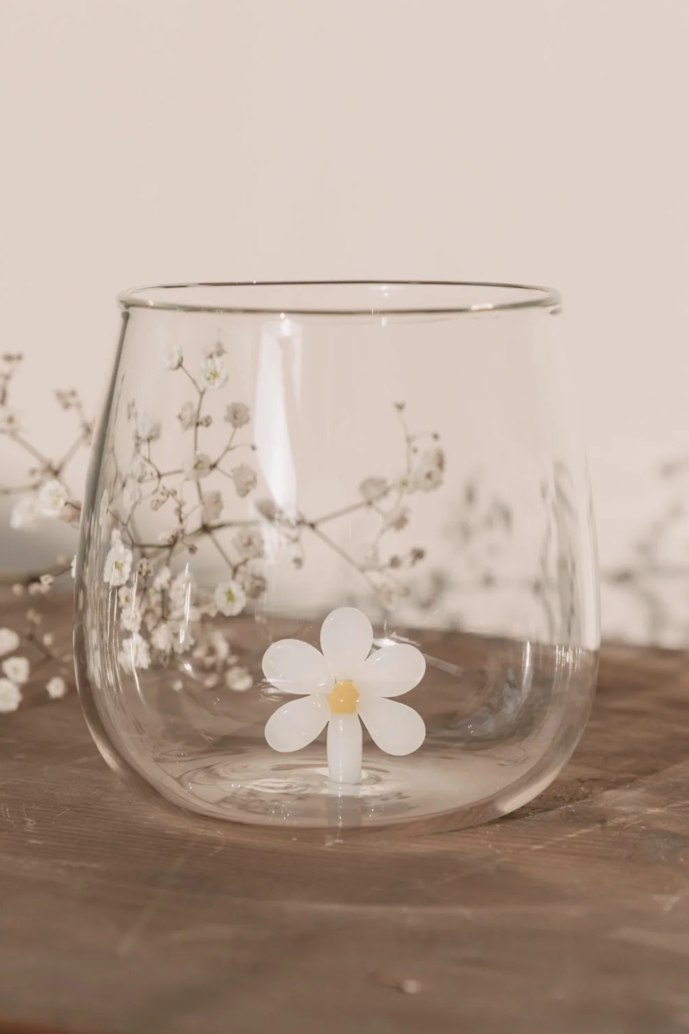 Drinkglas met madelief figuur - Zivē