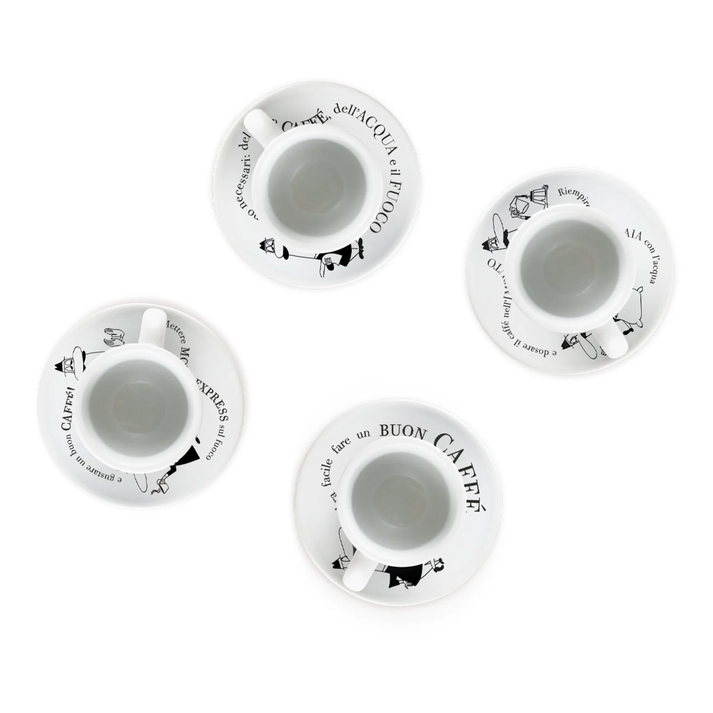 Bialetti koffiekop met schotel Carosello | Set van 4 - Zivē