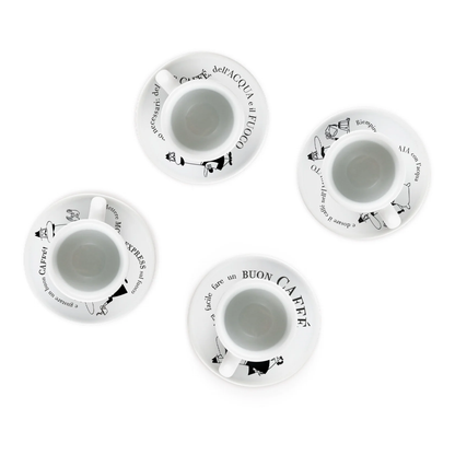 Bialetti koffiekop met schotel Carosello | Set van 4 - Zivē