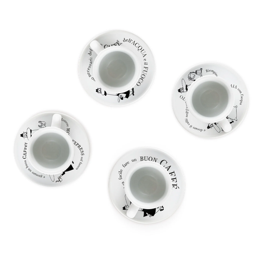 Bialetti koffiekop met schotel Carosello | Set van 4