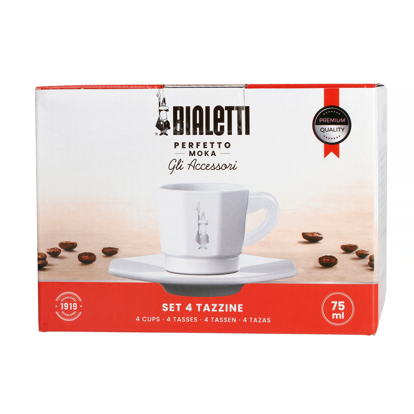 Bialetti schotel Perfetto Moka | Wit | Set van 4 - Zivē