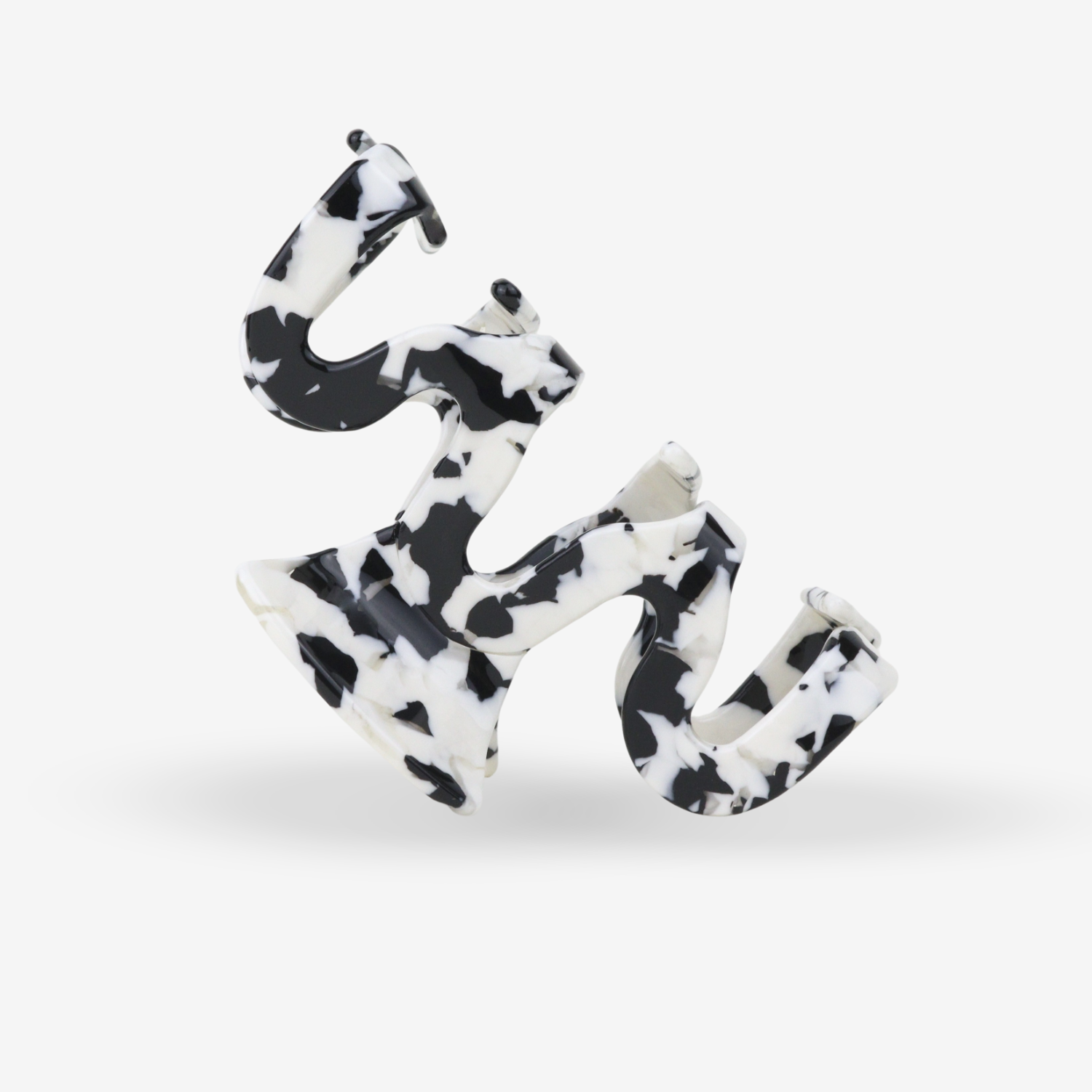 Haarclip | Grand Wave Zwart Marmer - Zivē