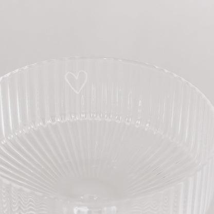 Champagneglas met opdruk hartje - Zivē