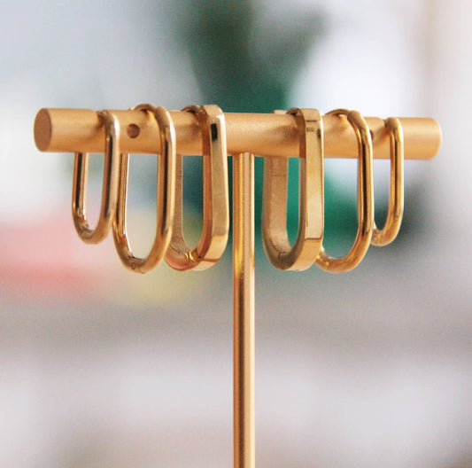 Etnisch roestvrij staal ovaal 16mm „basic” - goud