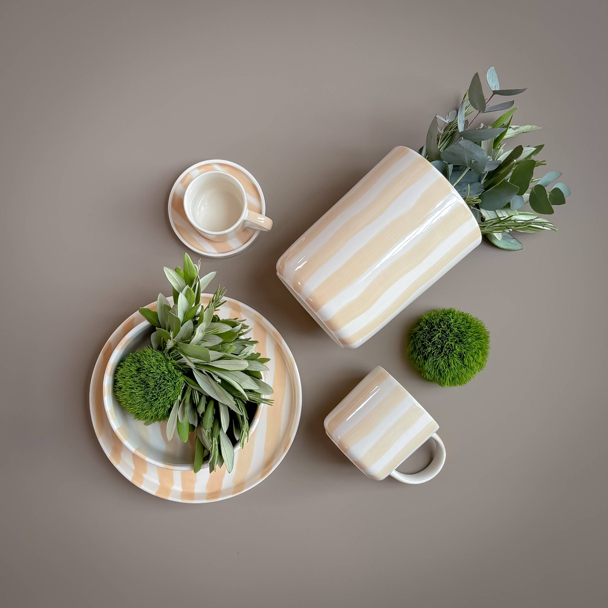 Beker Strepen - boho beige