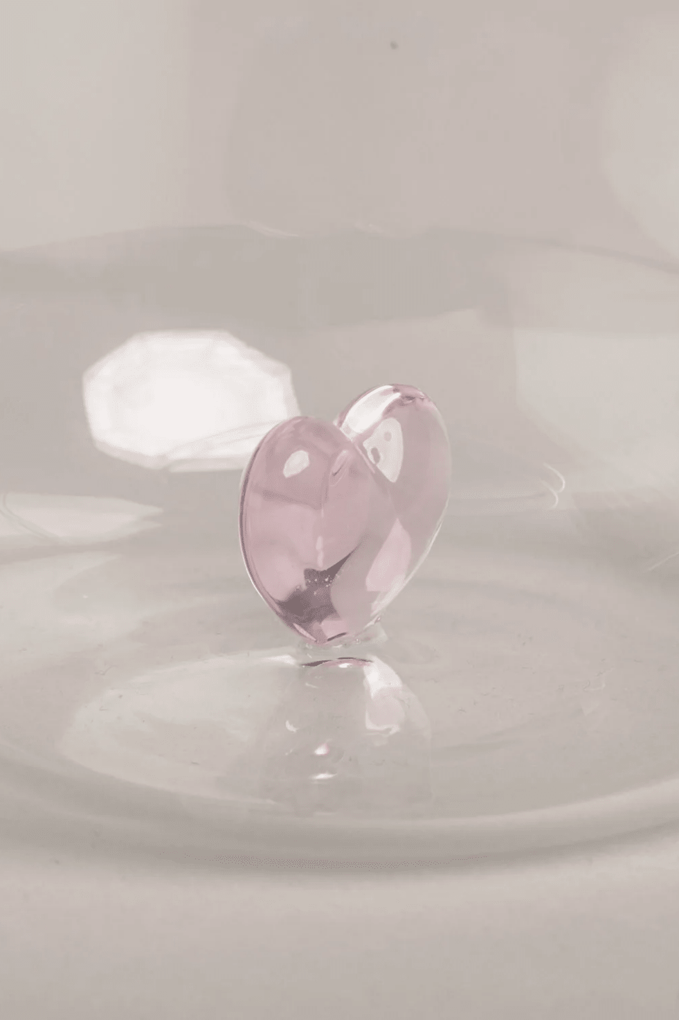 Drinkglas met Roze Hartje - Zivē