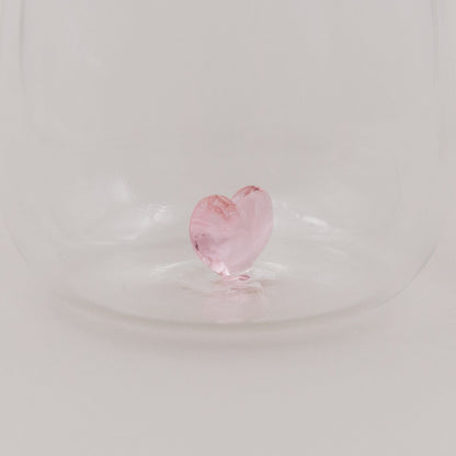 Drinkglas met hartje | Roze | 420ml - Zivē