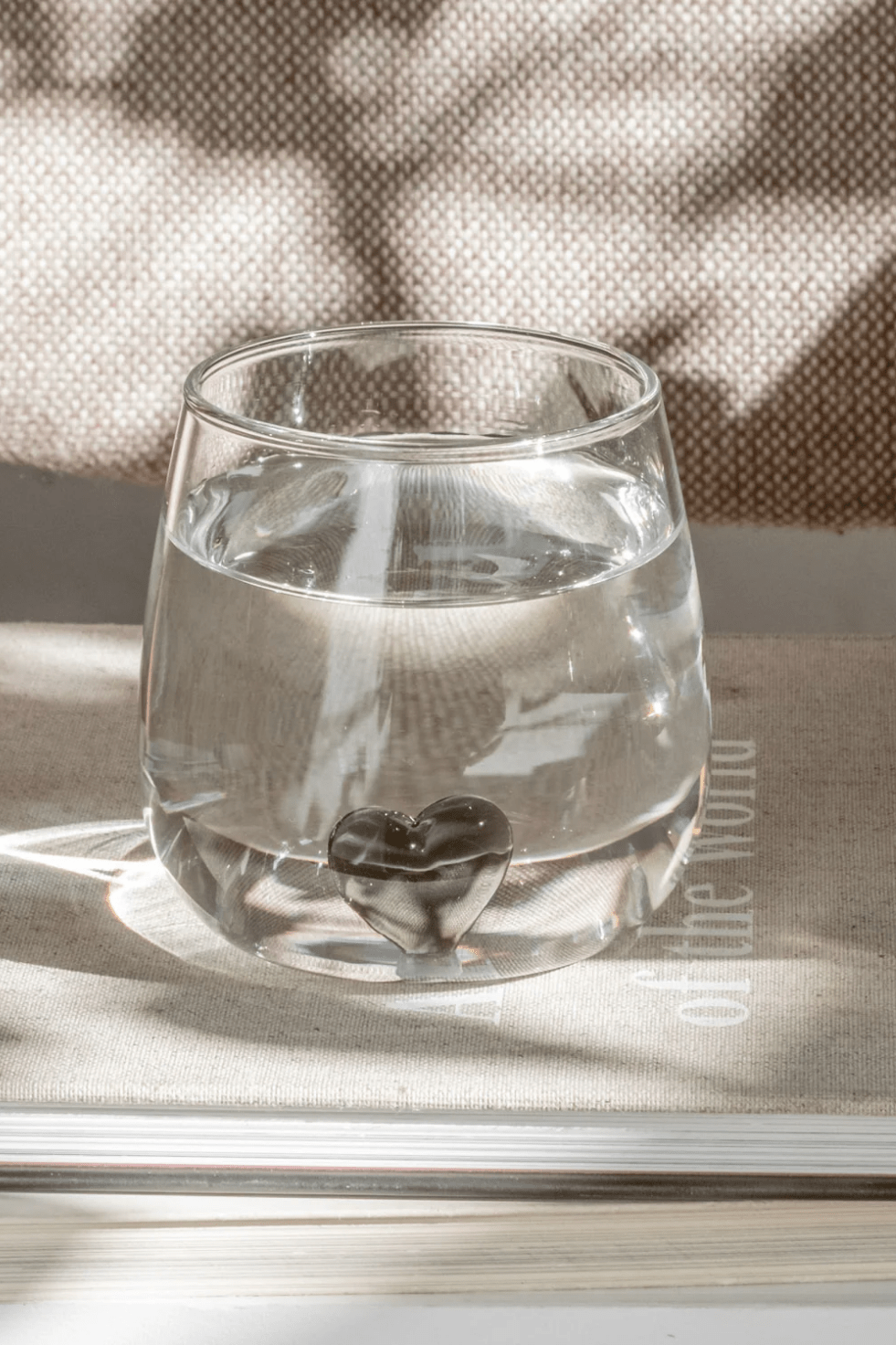 Drinkglas met zwart hartje - Zivē