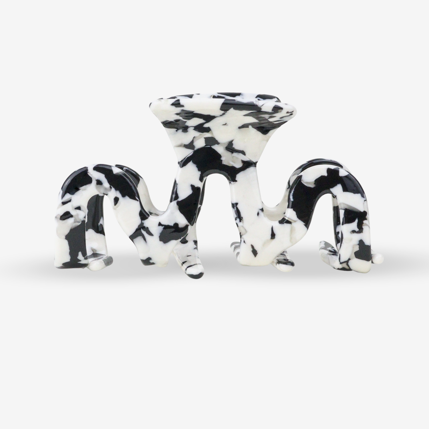 Haarclip | Grand Wave Zwart Marmer - Zivē