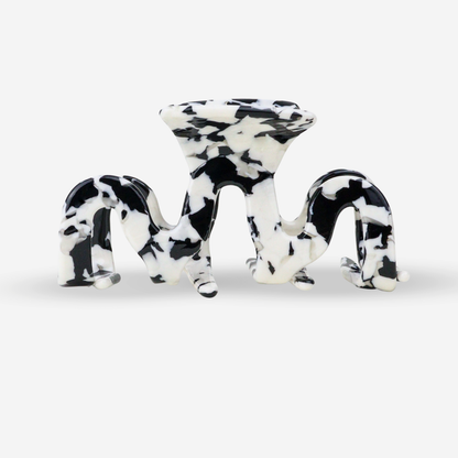 Haarclip | Grand Wave Zwart Marmer - Zivē