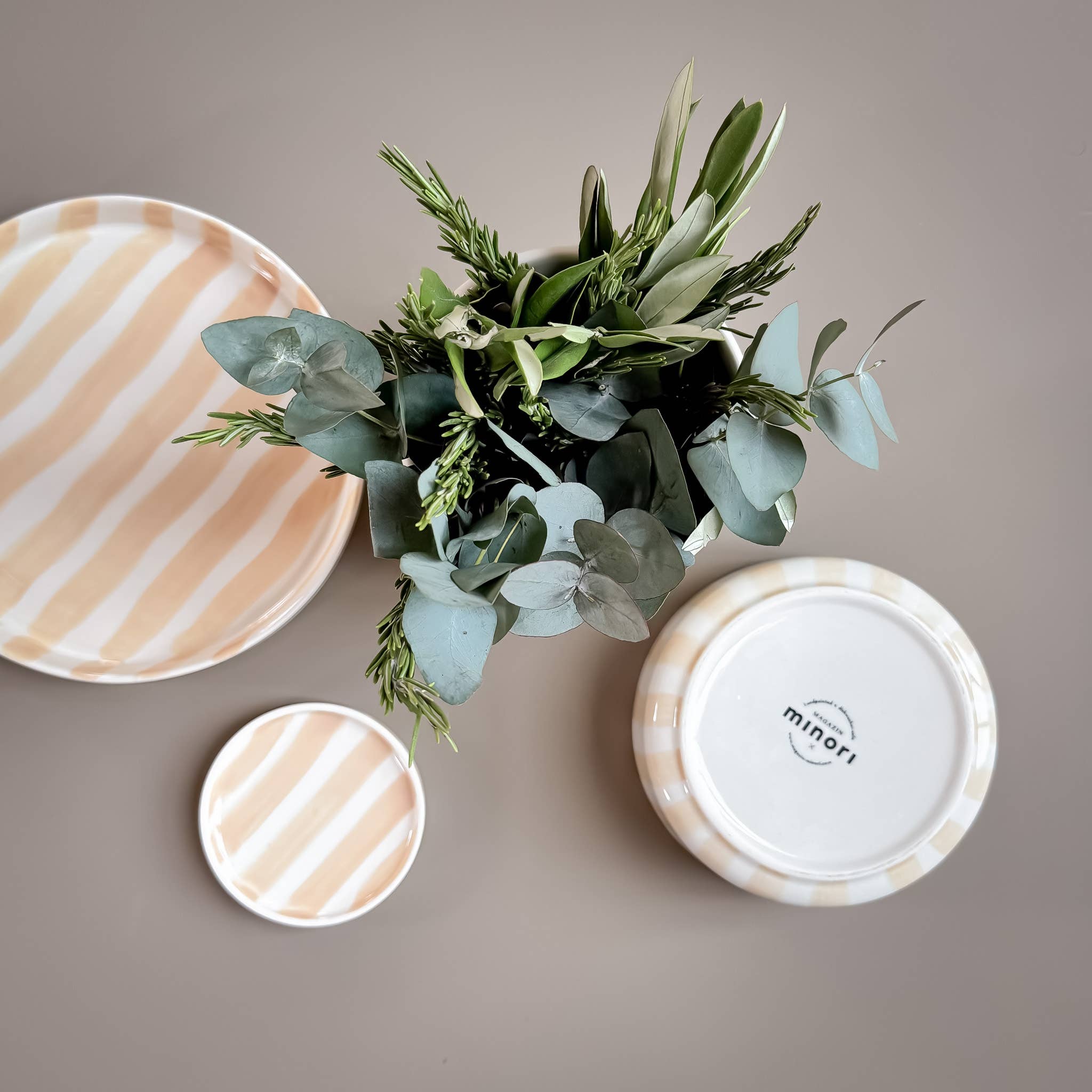 Beker Strepen - boho beige