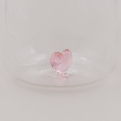 Drinkglas met hartje | Roze | 420ml - Zivē