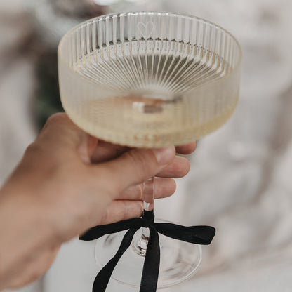 Champagneglas met opdruk hartje