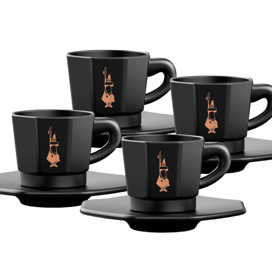 Bialetti schotel Perfetto Moka | Zwart | Set van 4